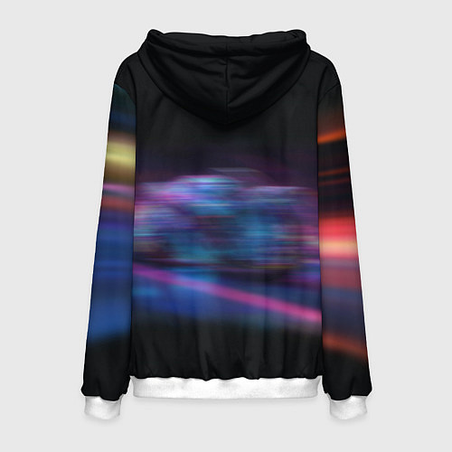 Мужская толстовка Неоновый мотоцикл абстракция / 3D-Белый – фото 2