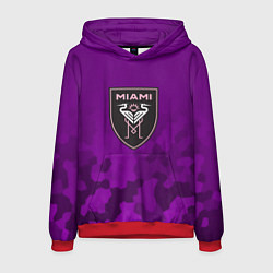Толстовка-худи мужская Inter Miami logo pattern, цвет: 3D-красный