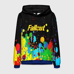 Толстовка-худи мужская Fallout цветные краски, цвет: 3D-синий