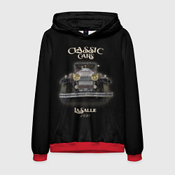 Толстовка-худи мужская Классические автомобили Cadillac LaSalle, цвет: 3D-красный