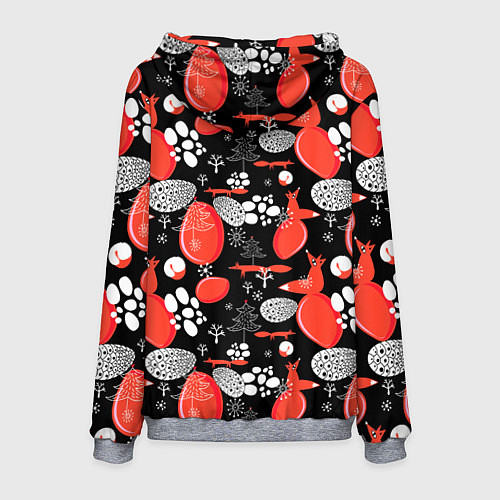 Мужская толстовка Лисицы паттерн цветной / 3D-Меланж – фото 2