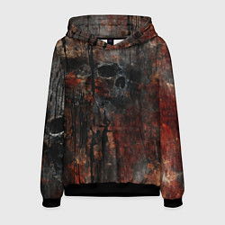 Толстовка-худи мужская Текстура с черепами, цвет: 3D-черный