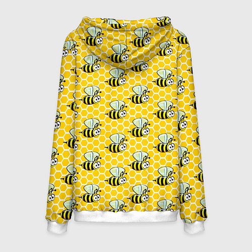 Мужская толстовка Пчелиный паттерн / 3D-Белый – фото 2