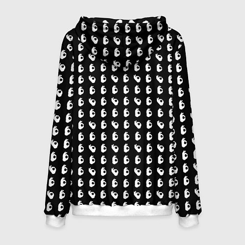 Мужская толстовка Все ОК паттерн знак / 3D-Белый – фото 2