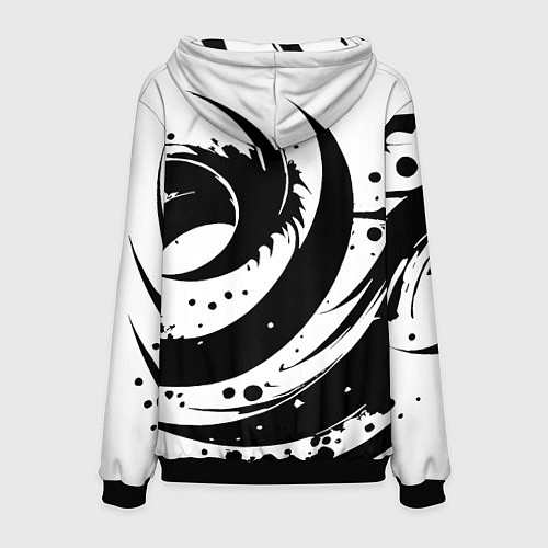 Мужская толстовка Ai art black and white abstraction / 3D-Черный – фото 2