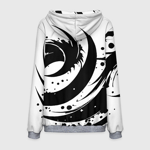 Мужская толстовка Ai art black and white abstraction / 3D-Меланж – фото 2