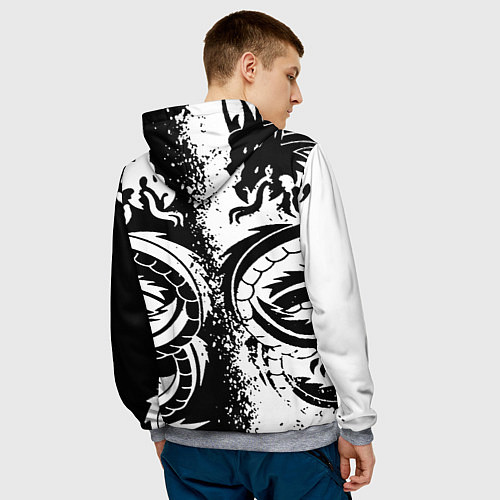 Мужская толстовка Darksouls rpg dragon / 3D-Меланж – фото 4