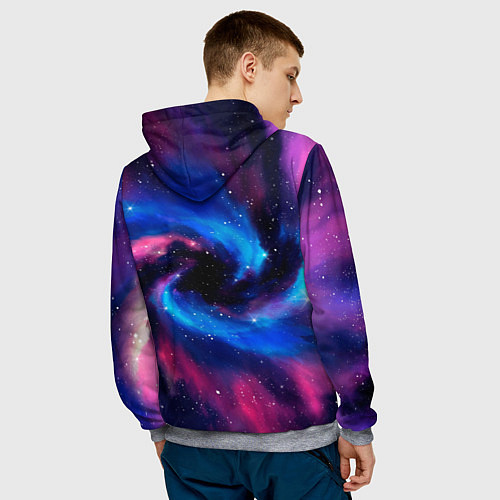 Мужская толстовка Космическая туманность-спираль и звёзды / 3D-Меланж – фото 4