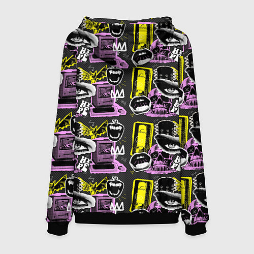 Мужская толстовка Hype pop art коллаж-паттерн в пунктирном стиле с г / 3D-Черный – фото 2