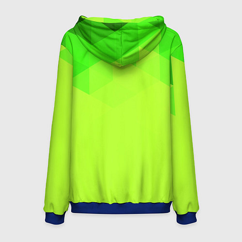 Мужская толстовка Кислотная геометрия лайм / 3D-Синий – фото 2