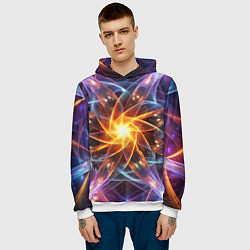 Толстовка-худи мужская Закрученная абстракция, цвет: 3D-белый — фото 2