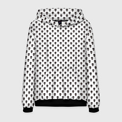 Толстовка-худи мужская Паттерн с черепами, цвет: 3D-черный