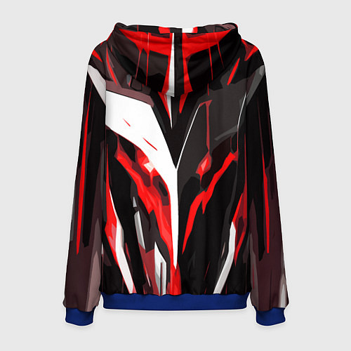 Мужская толстовка Красно-белый абстрактный демонический шлем / 3D-Синий – фото 2