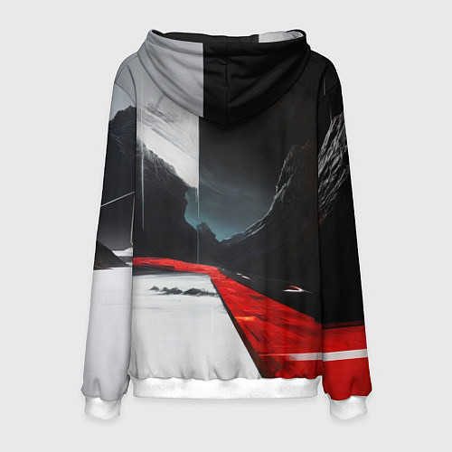 Мужская толстовка Футуристичный пейзаж в стиле авангард / 3D-Белый – фото 2