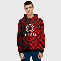 Толстовка-худи мужская Nirvana star pattern, цвет: 3D-черный — фото 2