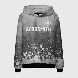 Толстовка-худи мужская Aerosmith - grey gradient посередине, цвет: 3D-черный