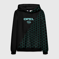 Толстовка-худи мужская Opel чёрный мозаика, цвет: 3D-черный