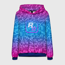 Толстовка-худи мужская Rock star neon, цвет: 3D-синий