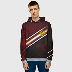 Толстовка-худи мужская Сталь Россия текстура, цвет: 3D-меланж — фото 2