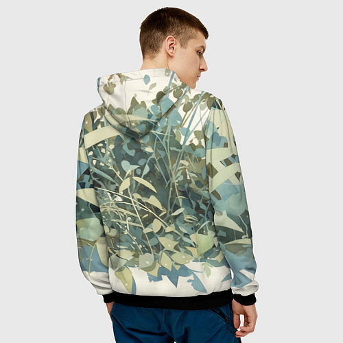 Мужская толстовка Спящий лис / 3D-Черный – фото 4