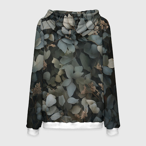 Мужская толстовка Спящий лисёнок в листве / 3D-Белый – фото 2