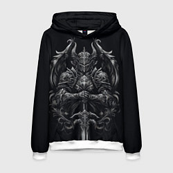 Толстовка-худи мужская Готический рыцарь, цвет: 3D-белый
