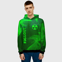 Толстовка-худи мужская Fallout - green gradient вертикально, цвет: 3D-черный — фото 2