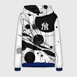 Толстовка-худи мужская New York Yankees baseball team - abstraction, цвет: 3D-синий