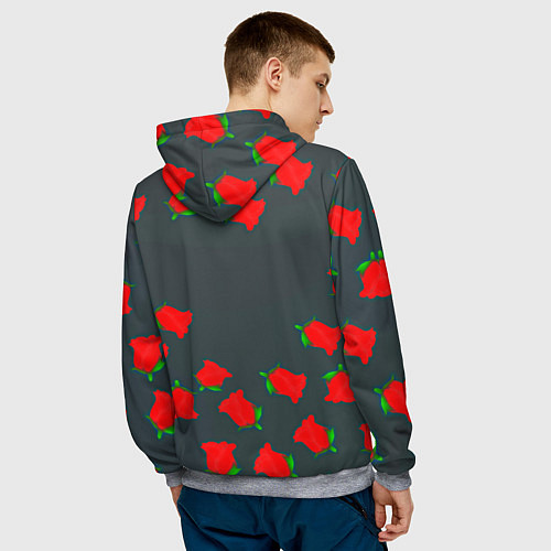 Мужская толстовка Roblox rose / 3D-Меланж – фото 4