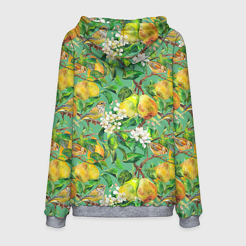 Мужская толстовка Груши и птицы / 3D-Меланж – фото 2