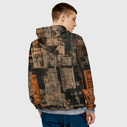 Мужская толстовка Девчонка на фоне газетных вырезок / 3D-Меланж – фото 4