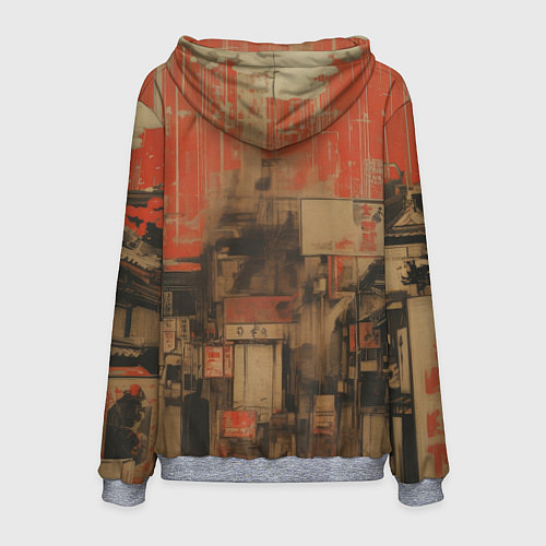 Мужская толстовка Девушка-андроид в кимоно / 3D-Меланж – фото 2