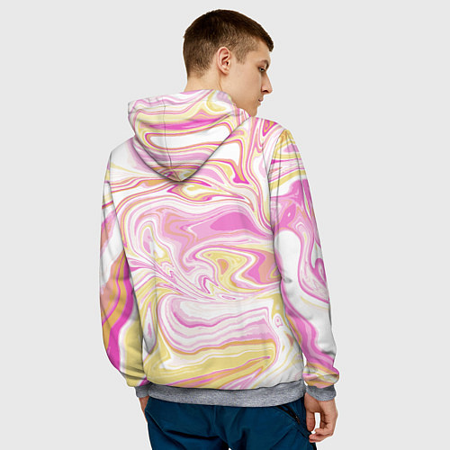 Мужская толстовка Абстракция мраморный фон / 3D-Меланж – фото 4