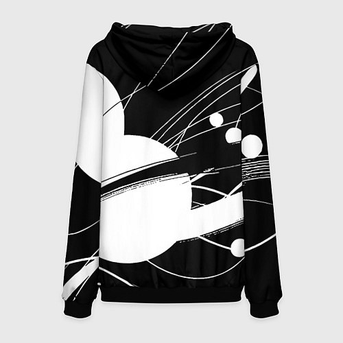 Мужская толстовка Black and white vanguard abstraction - ai art fant / 3D-Черный – фото 2