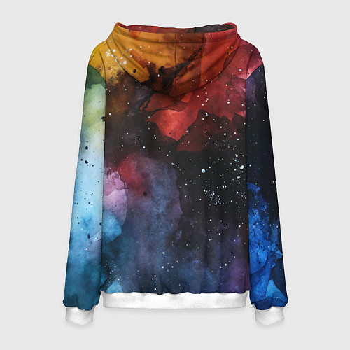 Мужская толстовка Акварельная цветная абстракция / 3D-Белый – фото 2