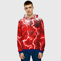 Толстовка-худи мужская Dead by daylight молнии в красках, цвет: 3D-синий — фото 2