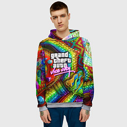 Толстовка-худи мужская GTA casino steel, цвет: 3D-меланж — фото 2