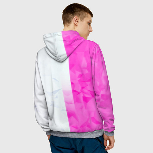 Мужская толстовка Game over pink abstraction / 3D-Меланж – фото 4