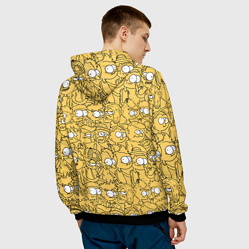 Мужская толстовка Красный человечек / 3D-Черный – фото 4