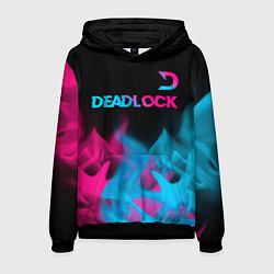 Толстовка-худи мужская Deadlock - neon gradient посередине, цвет: 3D-черный