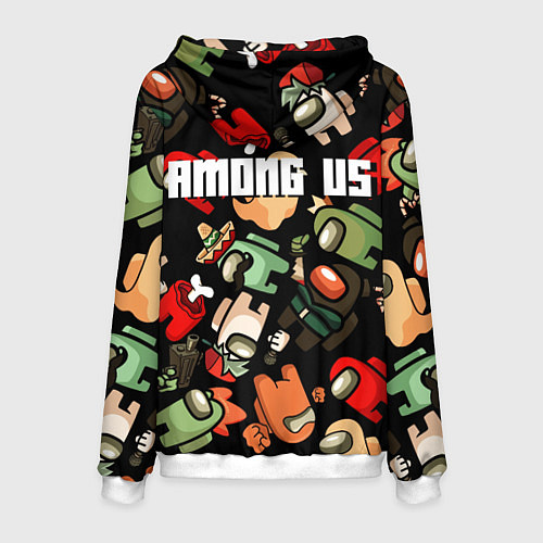 Мужская толстовка Персонажи Among us / 3D-Белый – фото 2