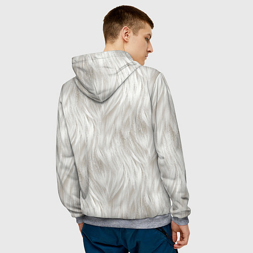 Мужская толстовка Белый мех кошки / 3D-Меланж – фото 4