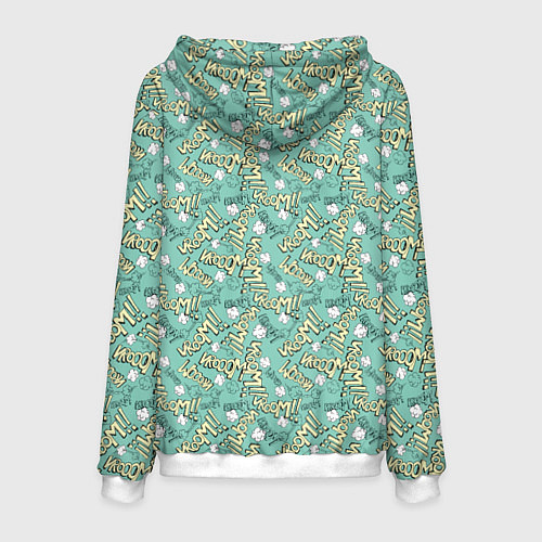 Мужская толстовка Звук двигателя поп арт / 3D-Белый – фото 2