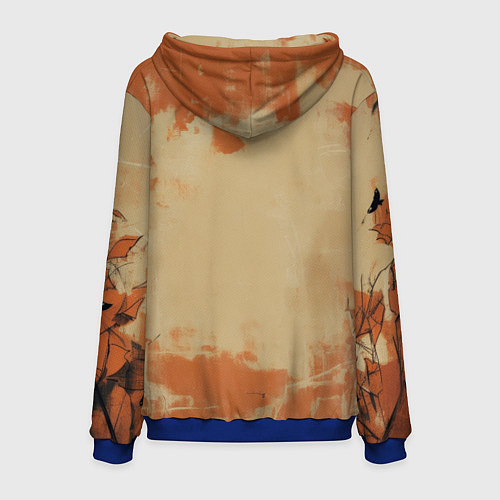 Мужская толстовка Тыквенный Джек в оранжевых тонах / 3D-Синий – фото 2