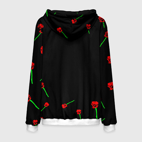 Мужская толстовка Lil peep rap band rose / 3D-Белый – фото 2