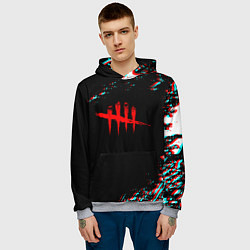 Толстовка-худи мужская Dead by daylight глитч, цвет: 3D-меланж — фото 2