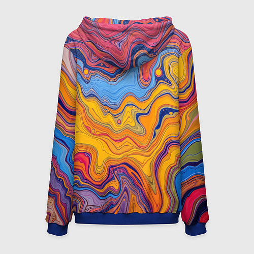 Мужская толстовка Поток разноцветной краски / 3D-Синий – фото 2