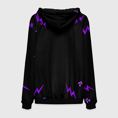 Мужская толстовка Hollywood Undead неоновый череп / 3D-Черный – фото 2