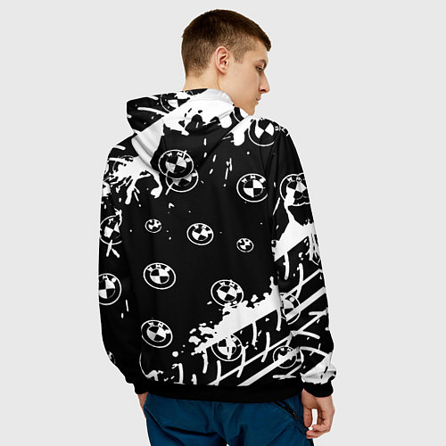 Мужская толстовка BMW x mercedes / 3D-Черный – фото 4