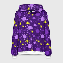 Толстовка-худи мужская Мелкие кляксы, цвет: 3D-белый